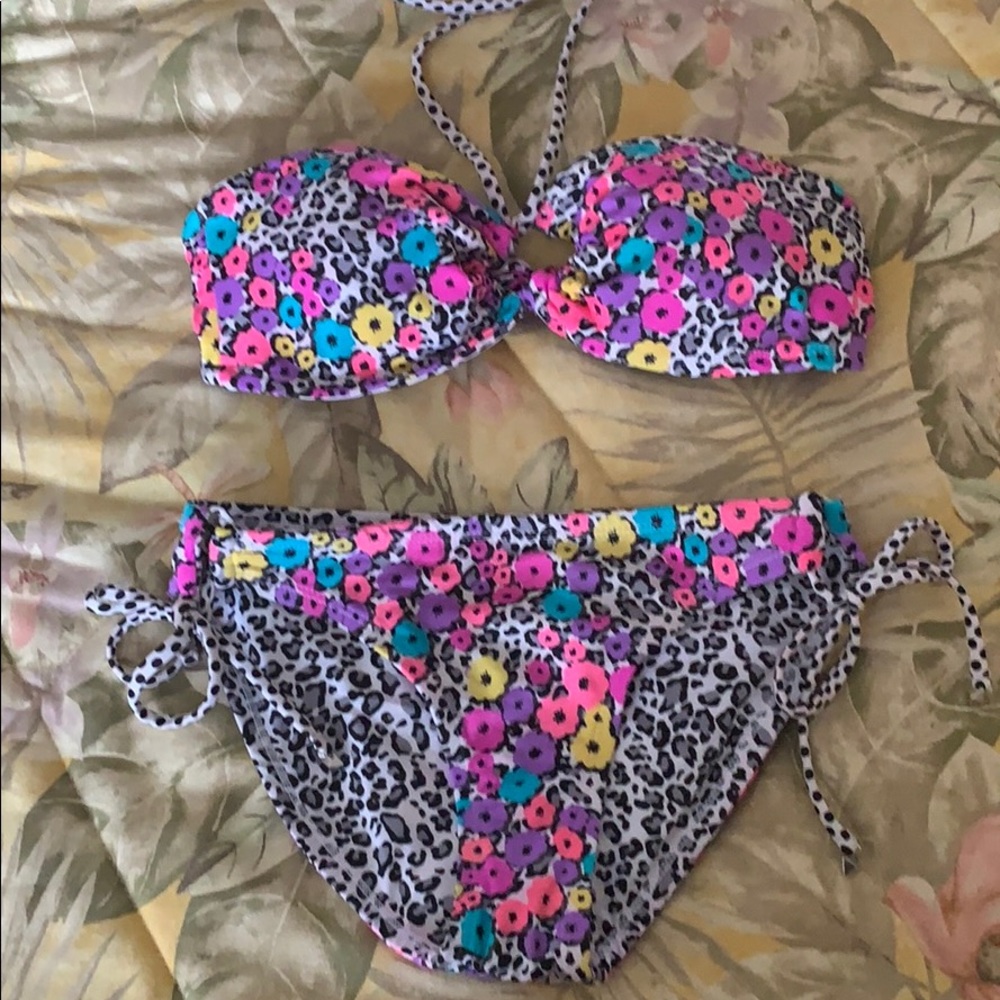 FLORAL CHEETAH BIKINI